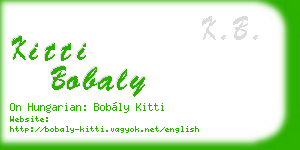 kitti bobaly business card